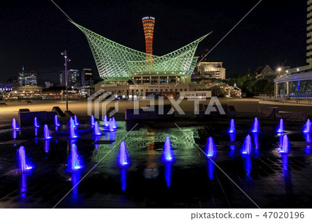 Kobe Port Meriken Park Fountain Square Night View 47020196