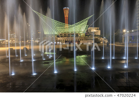 Kobe Port Meriken Park Fountain Square Night View Kobe Port Meriken Park Fountain Square Night View 47020224