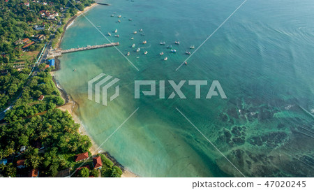 Aerial view of lseascape with fishing boats Aerial view of lseascape with fishing boats 47020245