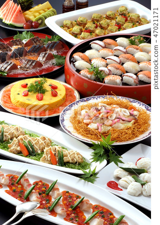 Food Party Buffet Cooking Image Fish Meat Buffet Image Japanese and Western Eclectic Food Image 47021171