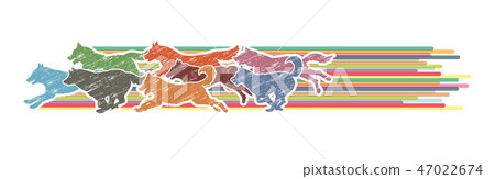 Dogs running graphic vector. Dogs running graphic vector. 47022674