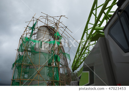 bridge under construction damaged after typhoon  47023453