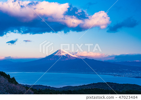 [靜岡縣]從伊豆達摩山高原，黎明看到的富士山 47023484
