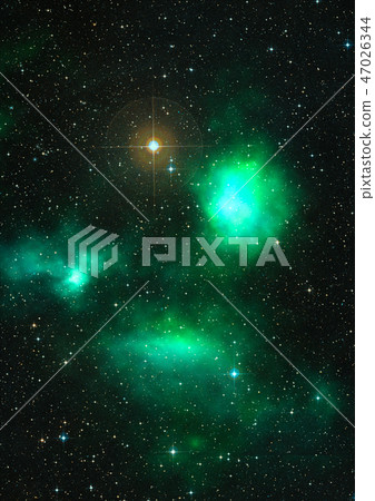 Being shone nebula. 3D rendering 47026344