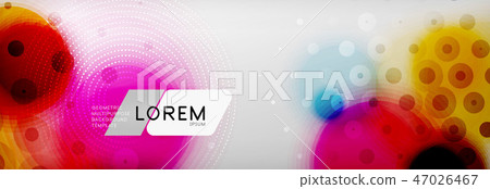 Background abstract - blurred dotted color circle shape, techno bubbles 47026467