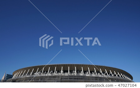 Tokyo cityscape in Japan Looking at NTT DoCoMo Yoyogi Building and the new National Stadium under construction, etc. = Taken on January 1, 2019 Tokyo cityscape in Japan Looking at NTT DoCoMo Yoyogi Building and the new National Stadium under construction, etc. = Taken on January 1, 2019 47027104