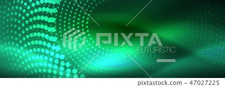 Blue neon dotted circles abstract background, technology energy Blue neon dotted circles abstract background, technology energy 47027225