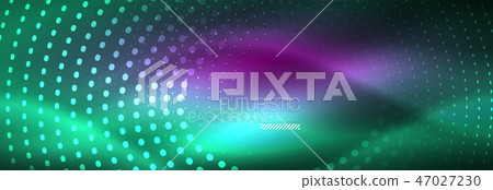 Blue neon dotted circles abstract background, technology energy Blue neon dotted circles abstract background, technology energy 47027230