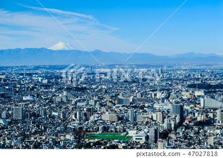 東京和富士山的城市景觀 東京和富士山的城市景觀 47027818