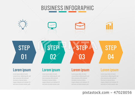 Business infographic template with 4 arrows 47028056