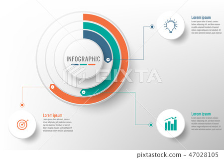 Business infographic template with 3 options Business infographic template with 3 options 47028105