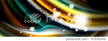 Rainbow color fluid wave lines flow poster. Wave Liquid shapes design Rainbow color fluid wave lines flow poster. Wave Liquid shapes design 47030348