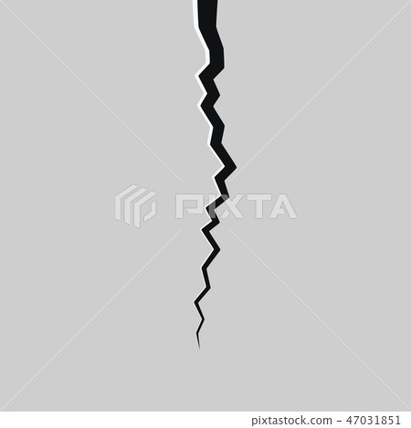 Crack in surface. Rift in earth. Realistic fracture in wall. Crack in surface. Rift in earth. Realistic fracture in wall. 47031851