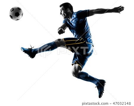 kicking soccer silhouette