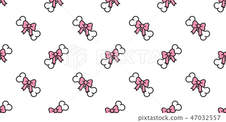 dog bone seamless pattern vector ribbon heart 47032557