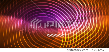 Neon glowing wave, magic energy and light motion background. Vector wallpaper template Neon glowing wave, magic energy and light motion background. Vector wallpaper template 47032570