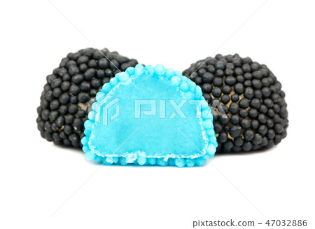 Blue and black berry jelly candies Blue and black berry jelly candies 47032886