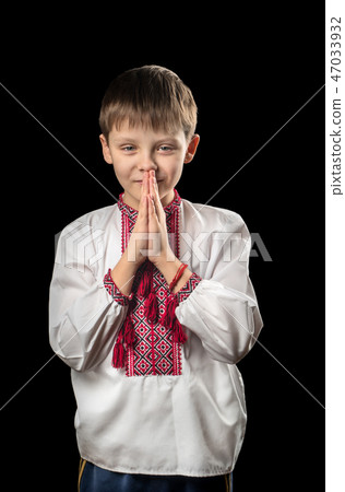 Boy in Ukrainian national clothes 47033932
