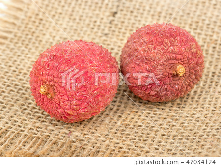 Two lychee fruit Two lychee fruit 47034124