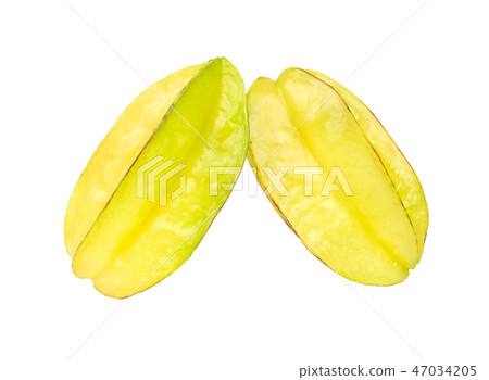 Two carambola fruits 47034205