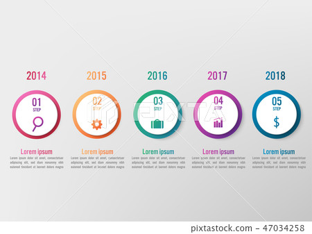 Business infographic template with 5 options 47034258