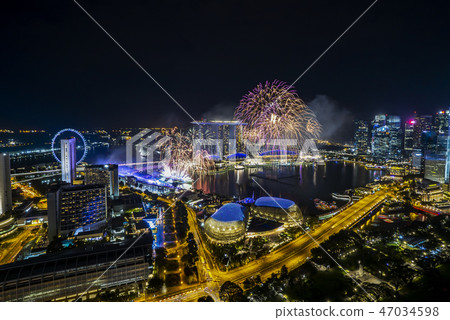New Year Eve Fireworks Show at Singapore New Year Eve Fireworks Show at Singapore 47034598