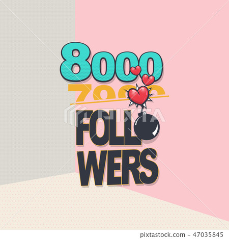 Follower banner comic text pop art design 47035845