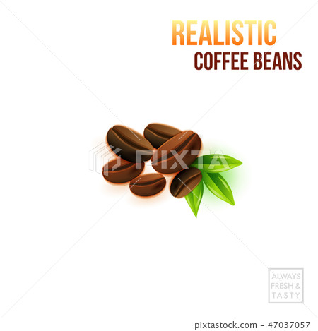 Vector illustration of realistic coffee beans... - Stock Illustration ...