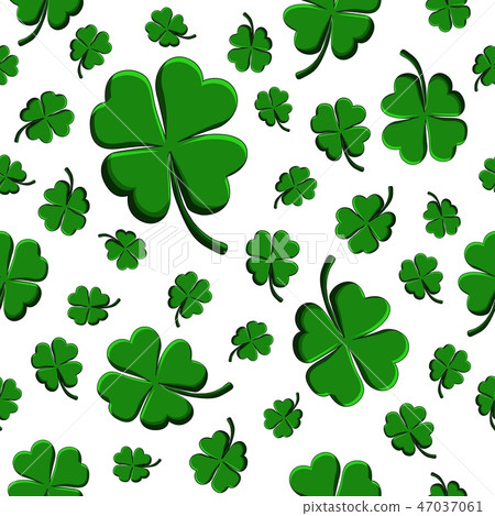 Seamless pattern green clover leaf decorative on a white background Seamless pattern green clover leaf decorative on a white background 47037061