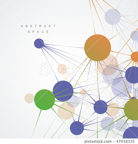 Abstract design with connected dots and lines. Creative geometric background 47038335