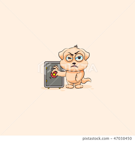 puppy dog sticker emoticon safecrack with money 47038450