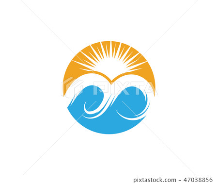 Water wave icon vector 47038856