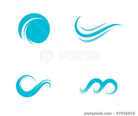 Water wave icon vector 47038858