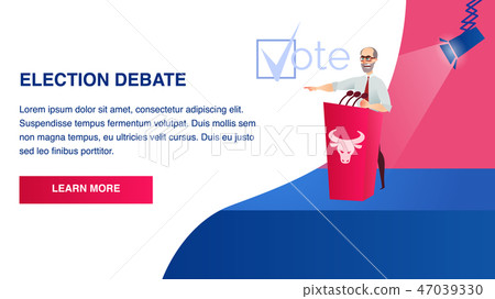 Illustration Man Scene Political Election Debate 47039330