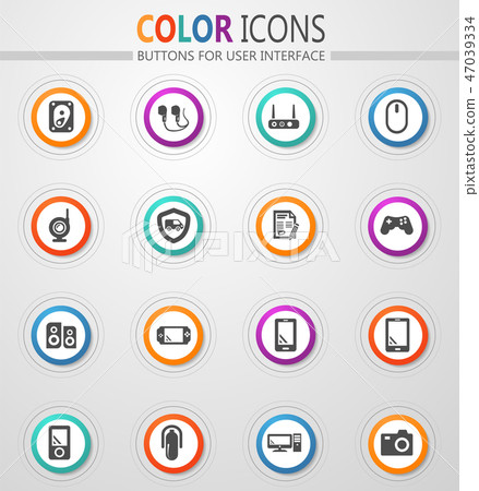 Supermarket electronic icons set Supermarket electronic icons set 47039334
