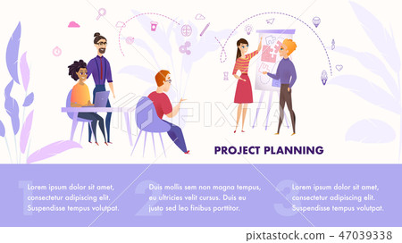 Flat Illustration Group People Working on Project Flat Illustration Group People Working on Project 47039338