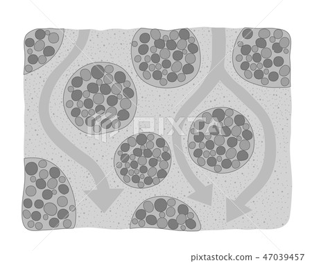 Soil Aggregate Structure Water Flow Vector Material Monochrome Black and White Soil Aggregate Structure Water Flow Vector Material Monochrome Black and White 47039457