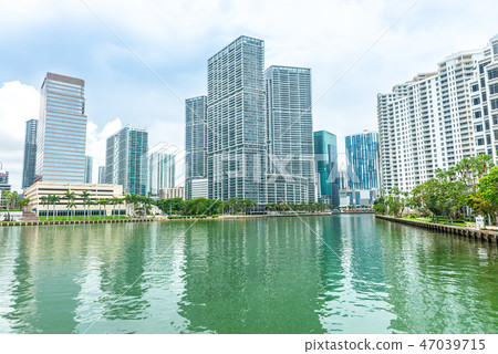 Miami downtown skyline architecture reflections 47039715