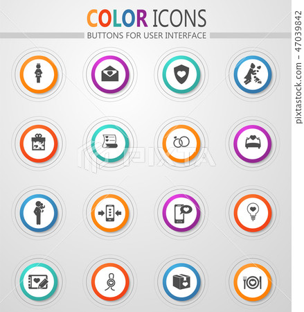 Valentine day icons set 47039842