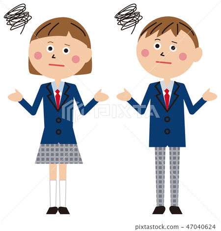 Man and woman in pop school uniform 47040624
