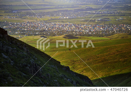 View onto the village from mountains 47040726