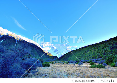 Alps Mt. Cook and National Park in the Southern Hemisphere before sunrise 47042515