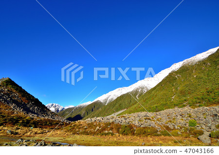 Alps Mt. Cook and National Park in the Southern Hemisphere at Sunrise 47043166