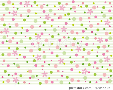 Dot Border Cherry Blossom Stock Illustration