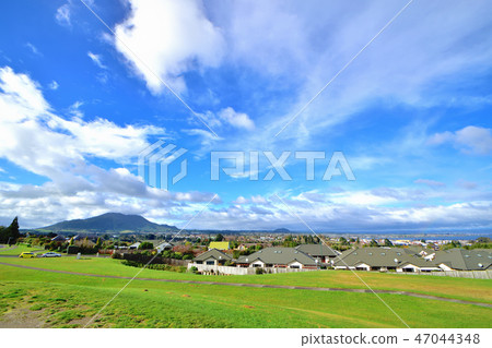 New Zealand's largest lake Lake Taupo and Huka Falls New Zealand's largest lake Lake Taupo and Huka Falls 47044348