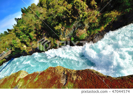 New Zealand's largest lake Lake Taupo and Huka Falls New Zealand's largest lake Lake Taupo and Huka Falls 47044574