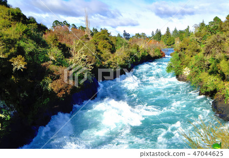 New Zealand's largest lake Lake Taupo and Huka Falls 47044625
