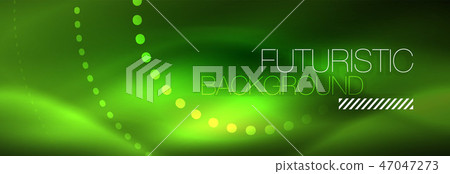 Green neon dotted circles background 47047273