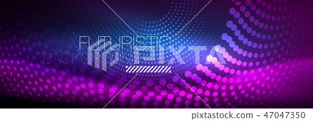 Glowing neon circle line dots, round line design, abstract style on black background. Neon abstract Glowing neon circle line dots, round line design, abstract style on black background. Neon abstract 47047350