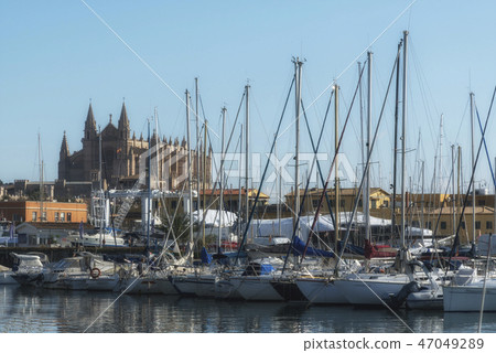 Yachts in marine port of Palma de Mallorca Yachts in marine port of Palma de Mallorca 47049289